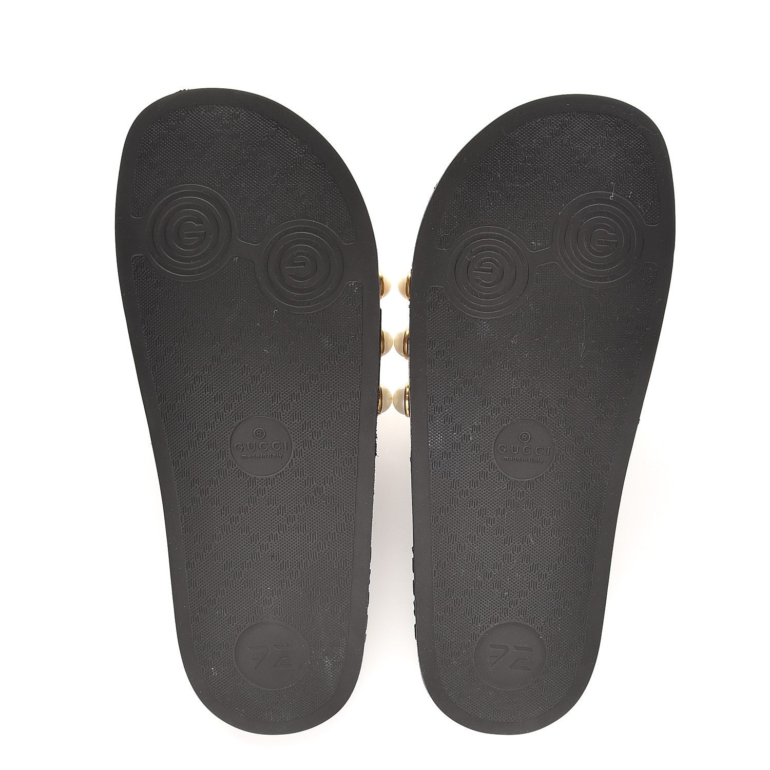 Gucci GG Supreme Monogram Slide Pearls Sandals 39 Beige 5 of 9