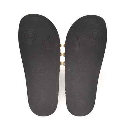 Gucci GG Supreme Monogram Slide Pearls Sandals 39 Beige 5 of 9