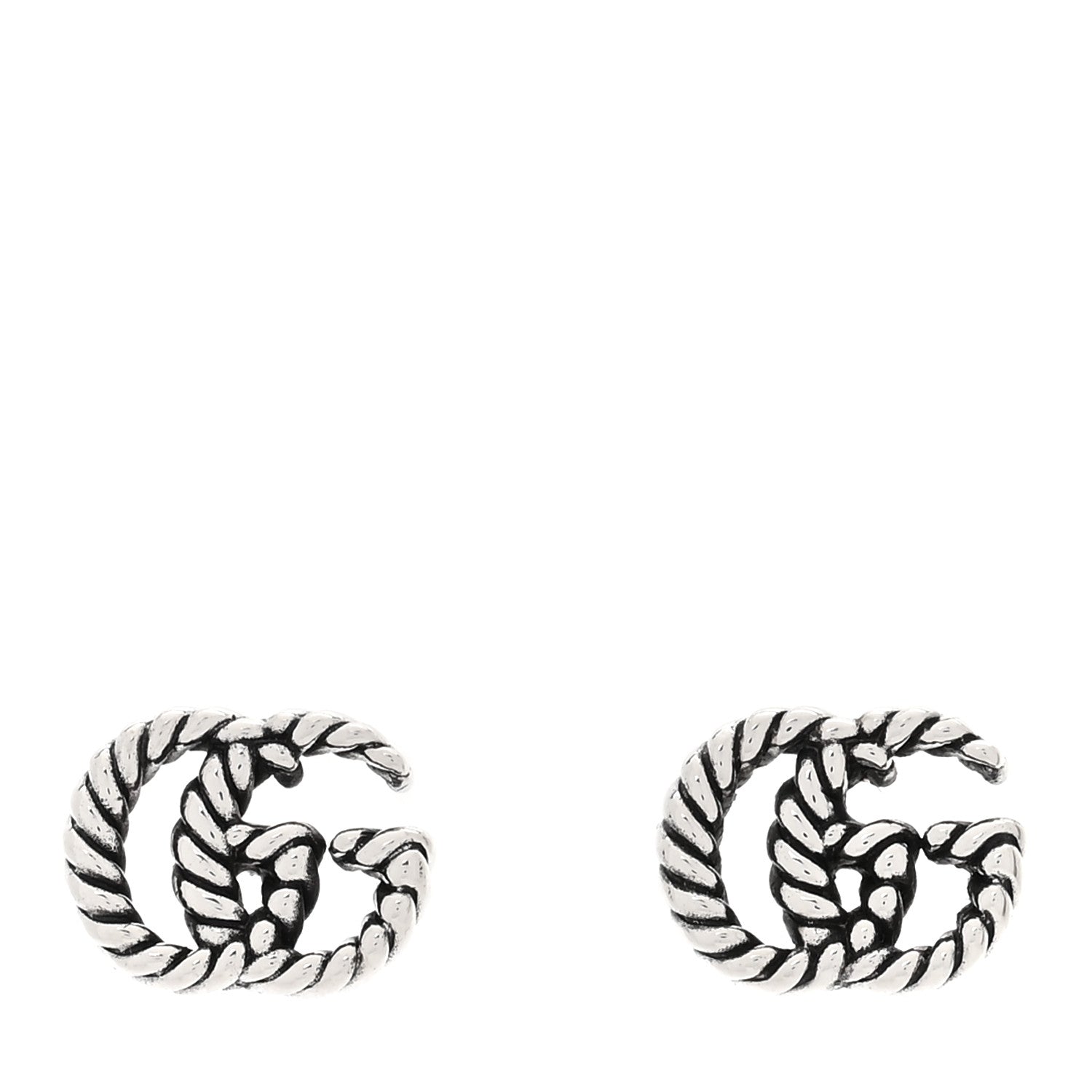 Gucci Sterling Silver Torchon Double G Earrings 1 of 4
