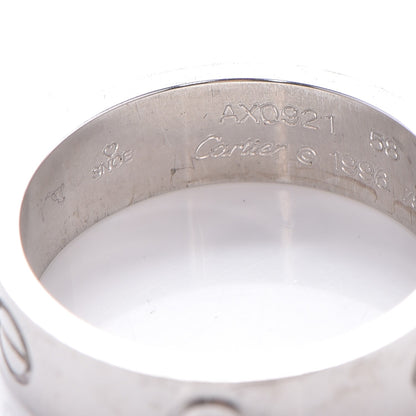 Cartier 18K White Gold 5.5mm LOVE Ring 58 8.25 5 of 8