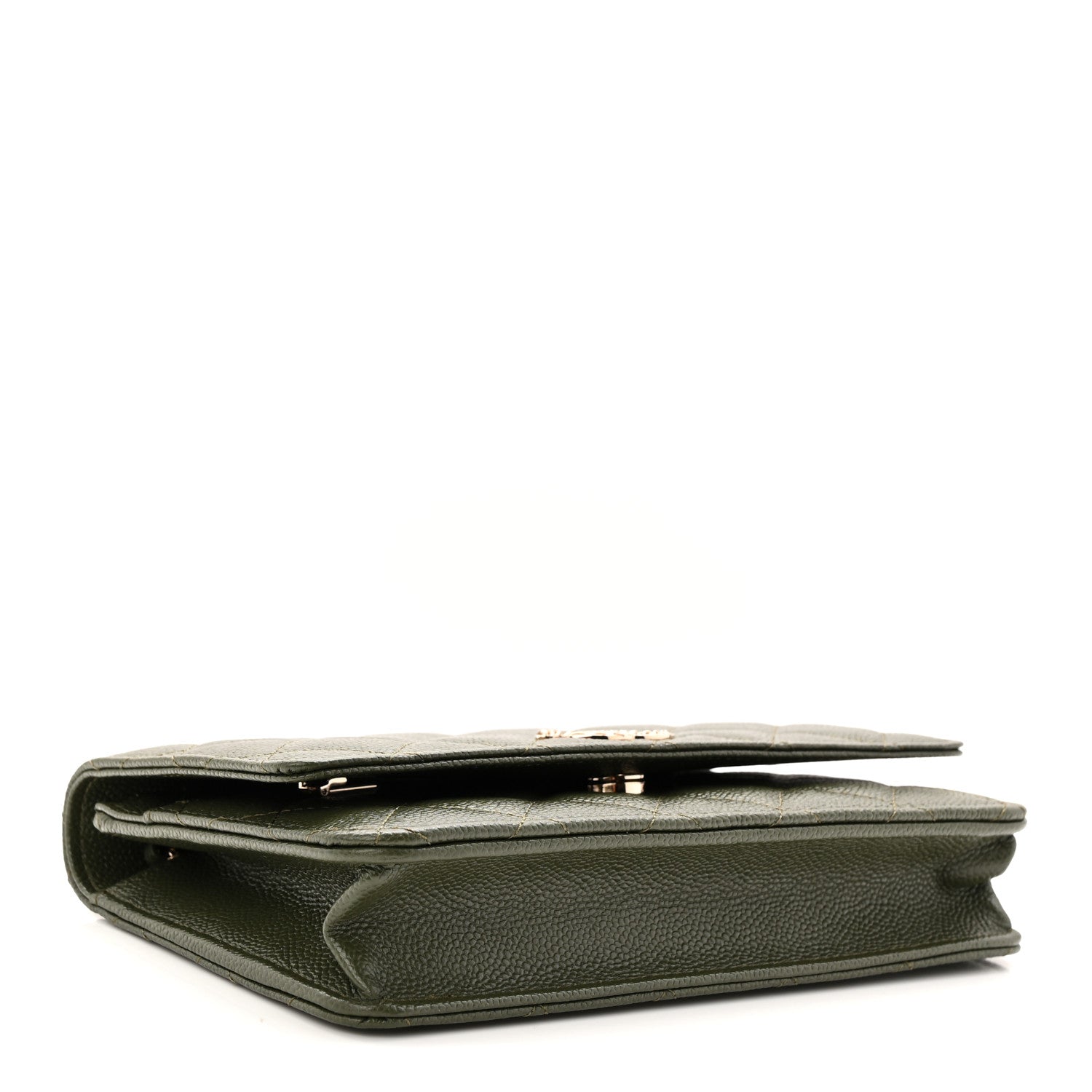 Chanel Caviar Quilted Multi Chain Wallet On Chain WOC Khaki 4 of 12