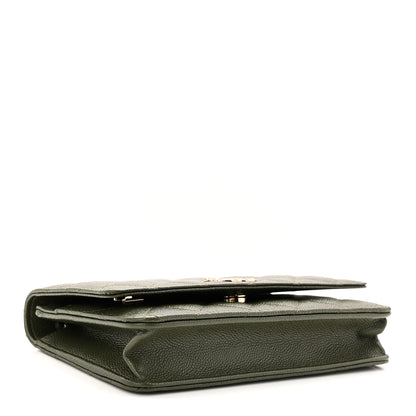 Chanel Caviar Quilted Multi Chain Wallet On Chain WOC Khaki 4 of 12