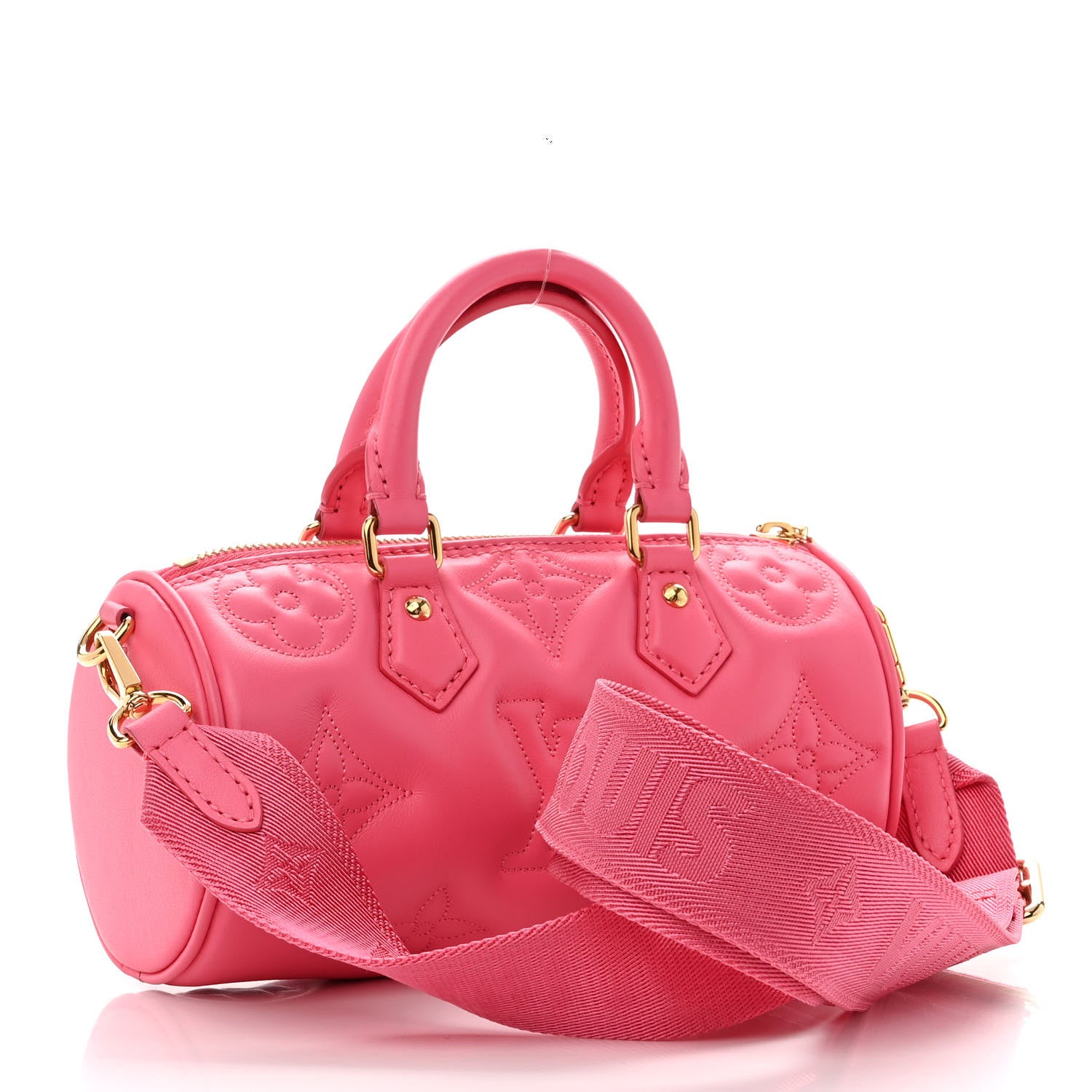 Louis Vuitton Calfskin Bubblegram Papillon BB Dragon Fruit 3 of 9