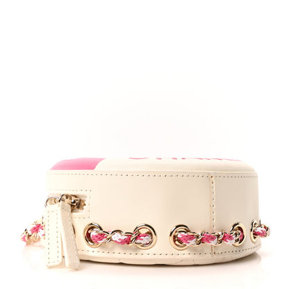Chanel Lambskin Coco Lifesaver Round Bag Pink White 4 of 10