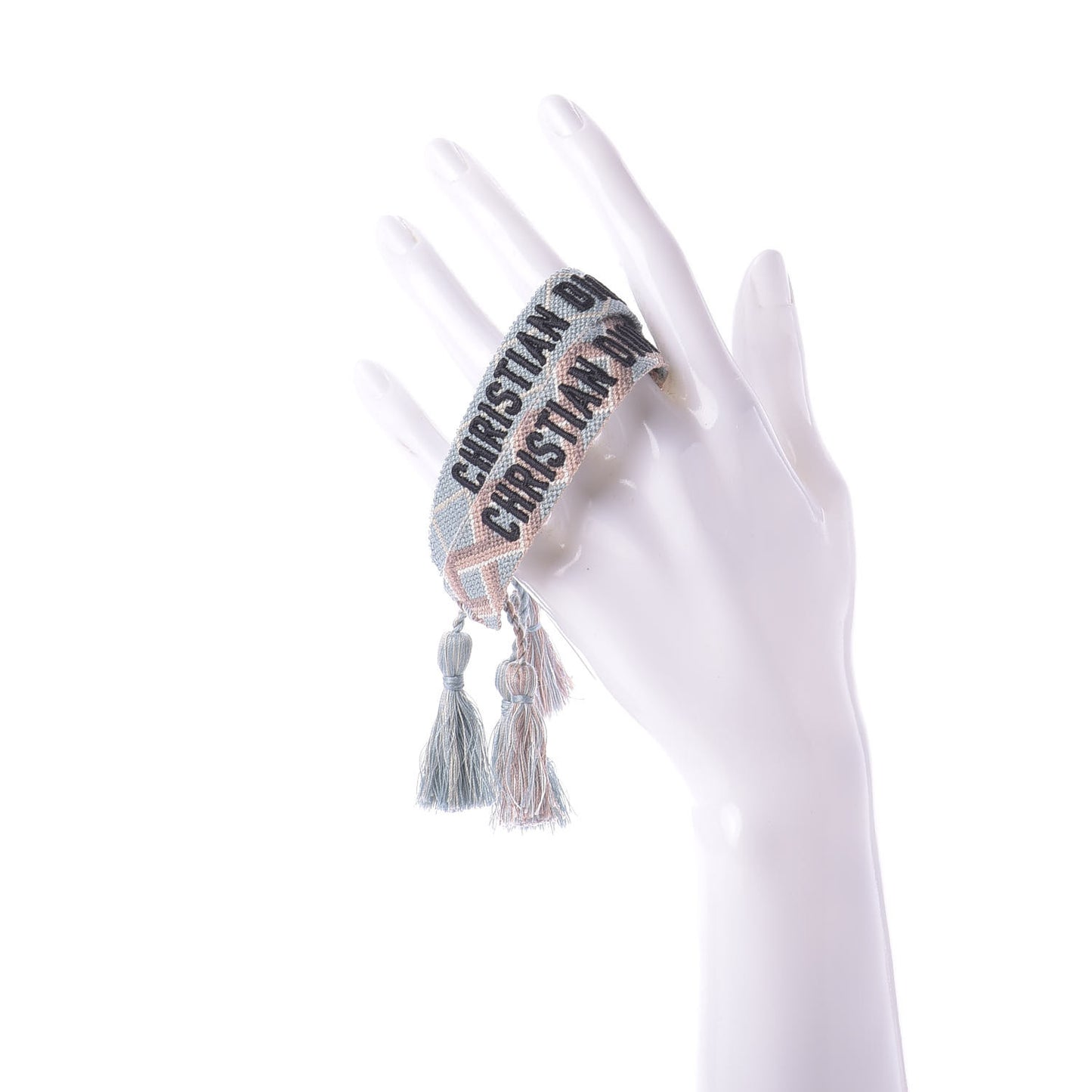 Woven Cotton J'Adior Friendship Bracelet Set Blue Nude