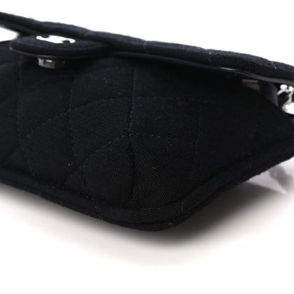 Chanel Jersey Fabric Quilted Foldable Tote With Chain Black Multicolor 10 of 14