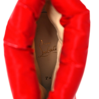 Christian Louboutin Fabric Oriona Lug 100 Boots 37 Loubi Red Silver 7 of 9