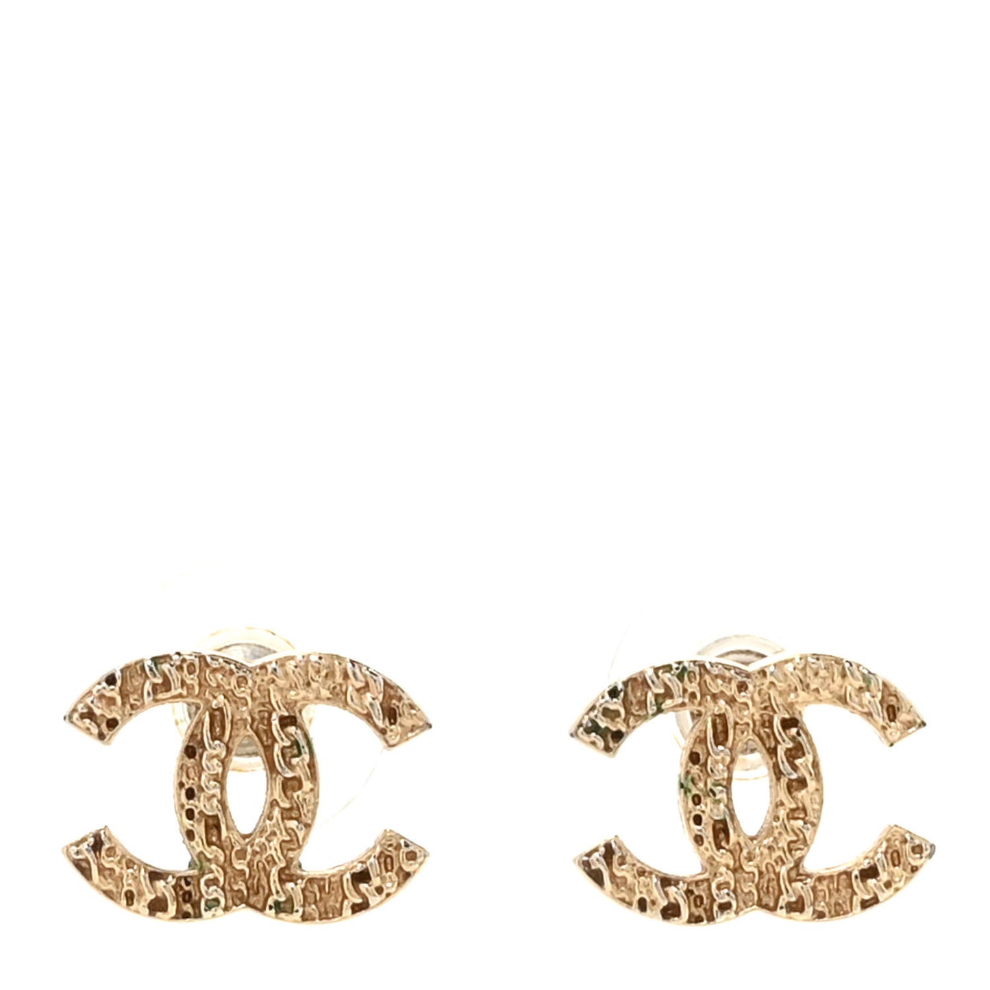 Textured CC Earrings Gold