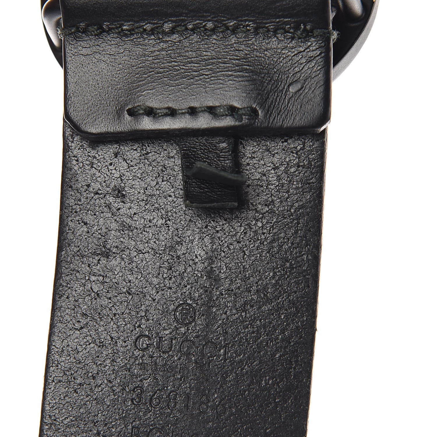 Gucci Selleria Calfskin Monochrome Interlocking G 37mm Belt 105 42 Black 7 of 8