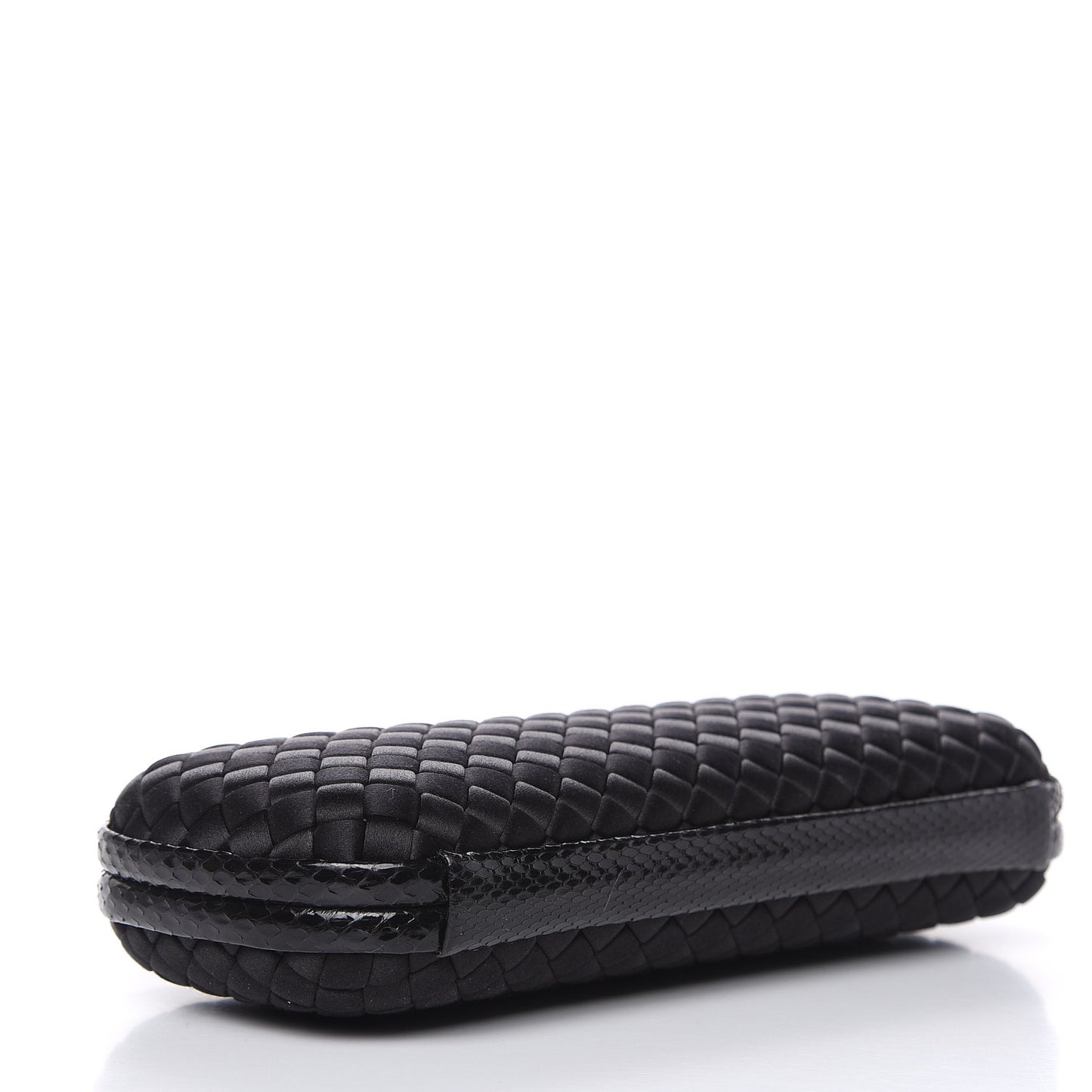 Satin Ayers Intreccio Impero Stretch Knot Clutch Black