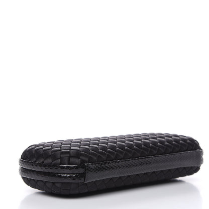Bottega Veneta Satin Ayers Intreccio Impero Stretch Knot Clutch Black 4 of 10