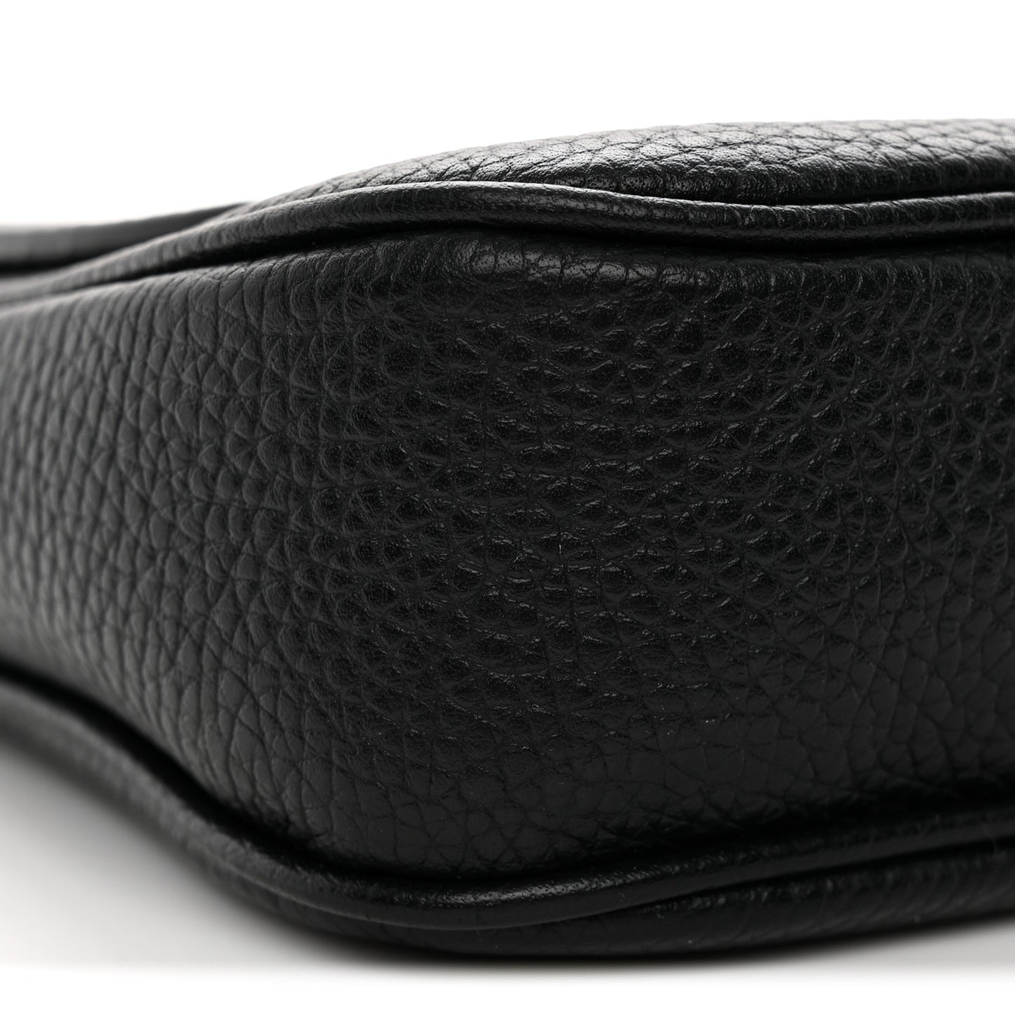 Pebbled Calfskin Medium Soho Flap Crossbody Black