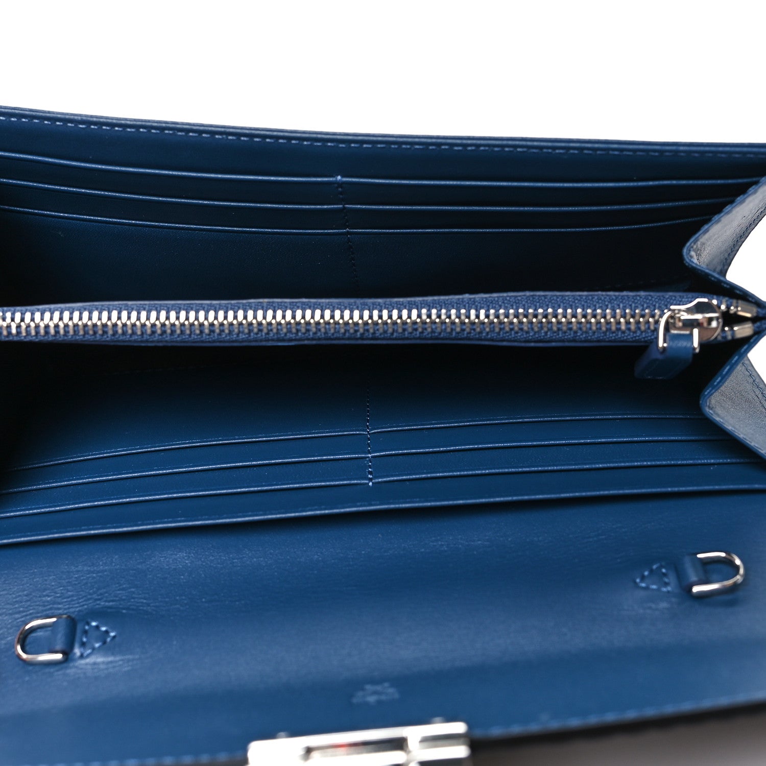 MCM Visetos Large Patricia Wallet On Chain Black Blue 5 of 11