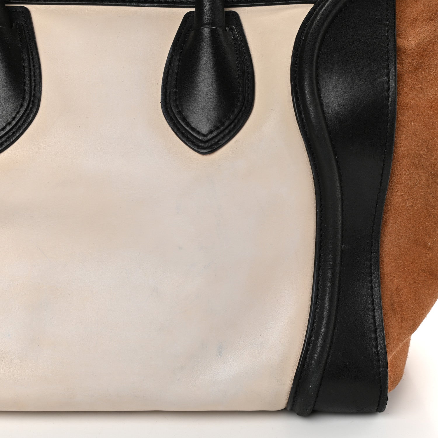 Celine Smooth Calfskin Suede Micro Tri-Color Luggage White 10 of 12