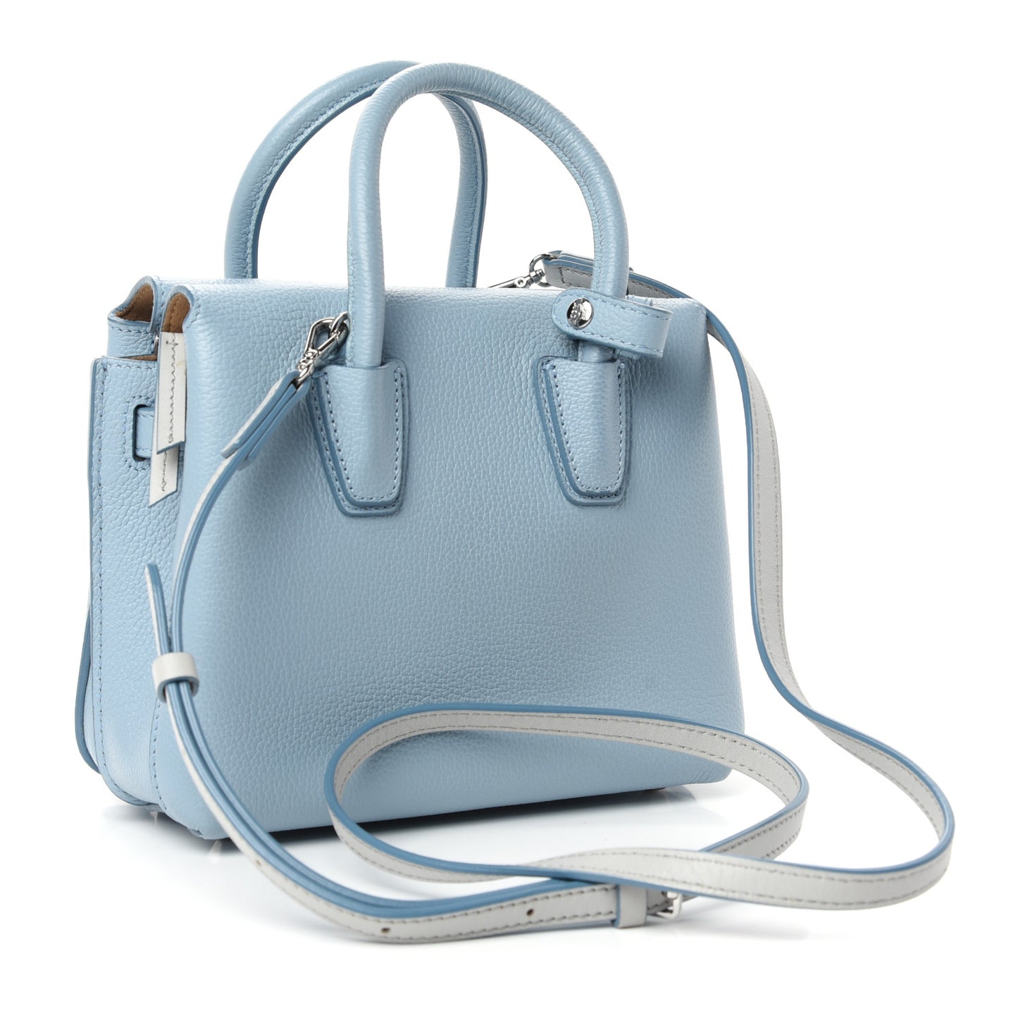 Grained Calfskin Mini Milla Tote Sky Blue
