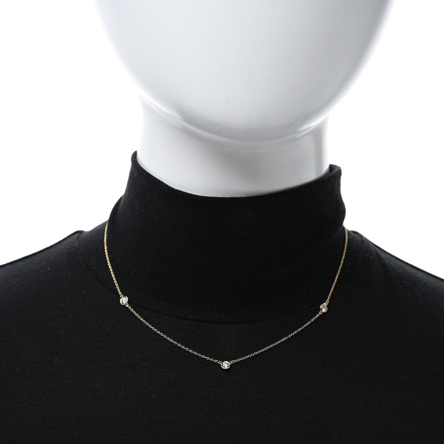 Tiffany 18K Yellow Gold Elsa Peretti Diamonds by the Yard 3 Station Necklace 3 of 4
