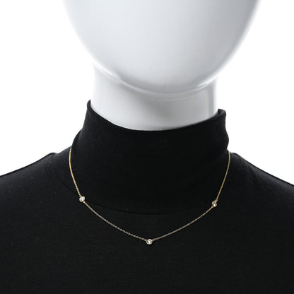 Tiffany 18K Yellow Gold Elsa Peretti Diamonds by the Yard 3 Station Necklace 3 of 4