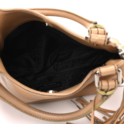 Chanel Grained Calfskin Tassel Hobo Beige 4 of 13