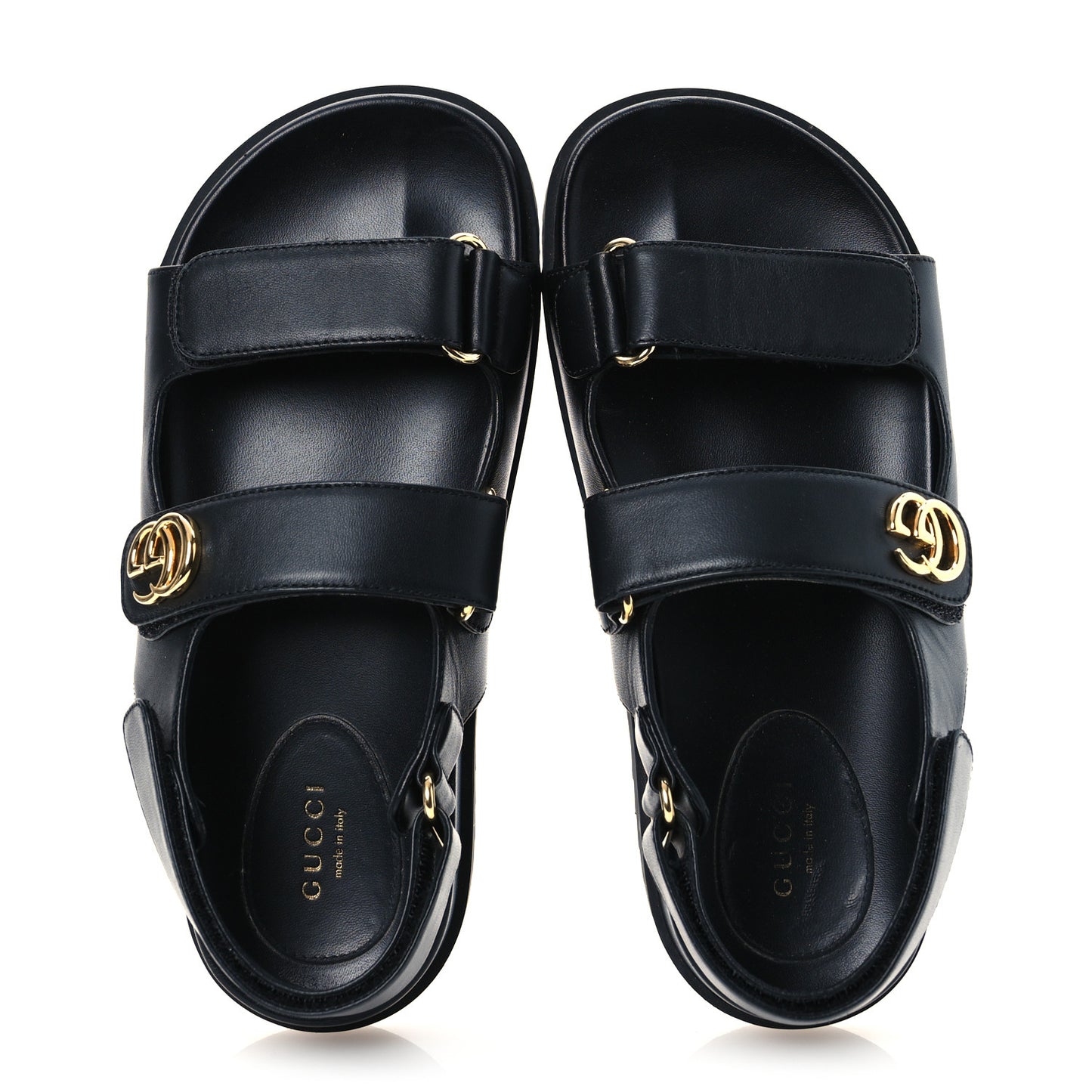 Calfskin Mini Double G Womens Isla Dad Sandals 37 Black