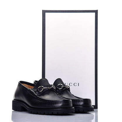 Gucci Laredo Calfskin Mens Horsebit Loafers 7.5 Black 18 of 19