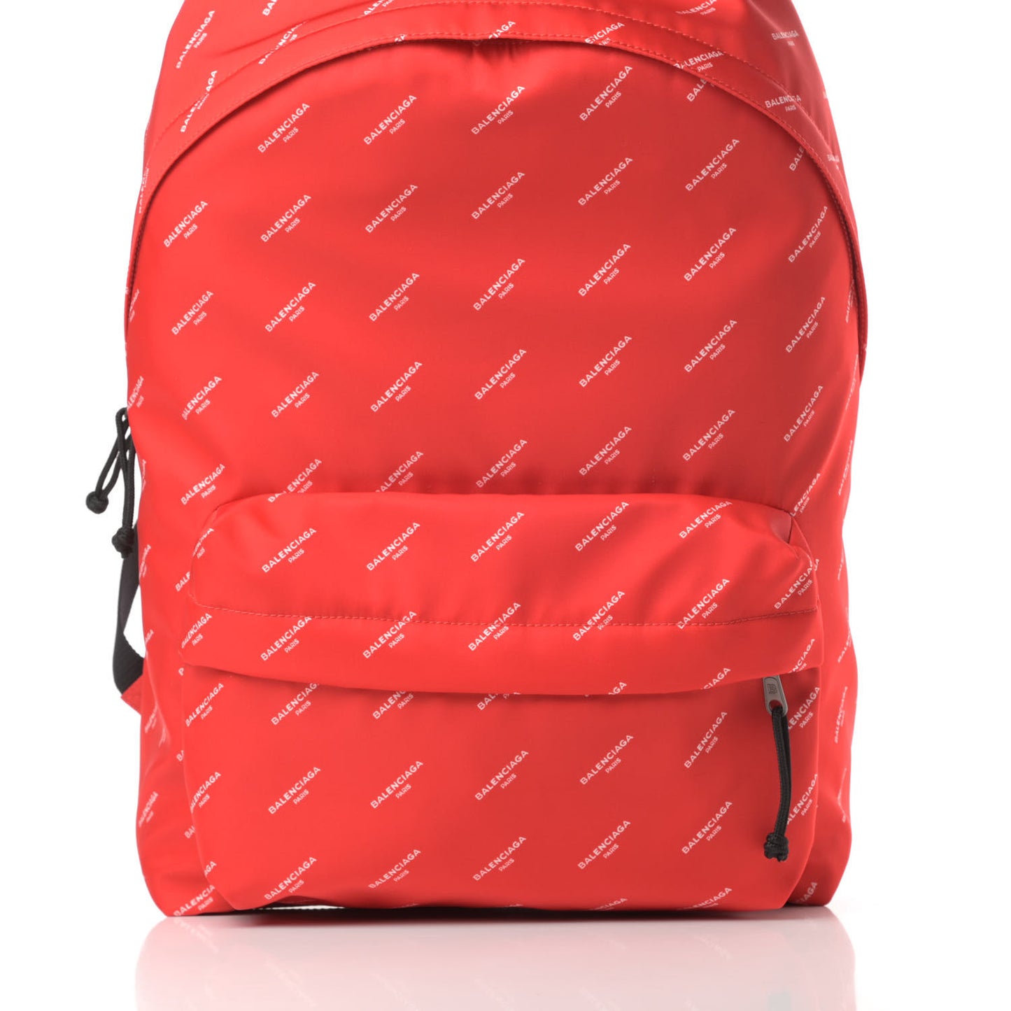 Twill Nylon Allover Logo Print Explorer Backpack Rouge Vermillion White