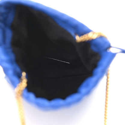 Saint Laurent Lambskin Paris Drawstring Pouch Bleu Majorelle 5 of 10