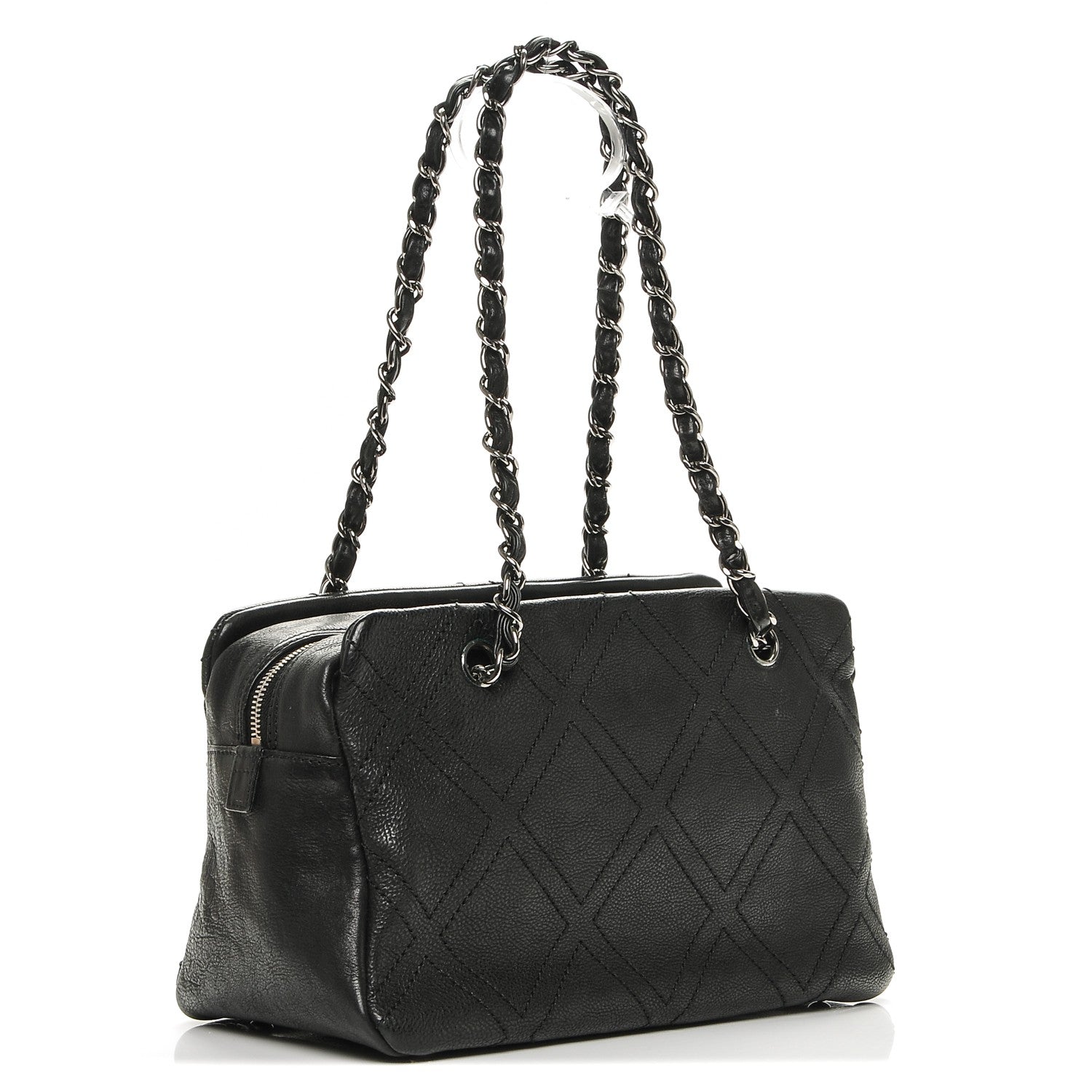 Chanel Calfskin Small Diamond Stitch Tote Black 3 of 7