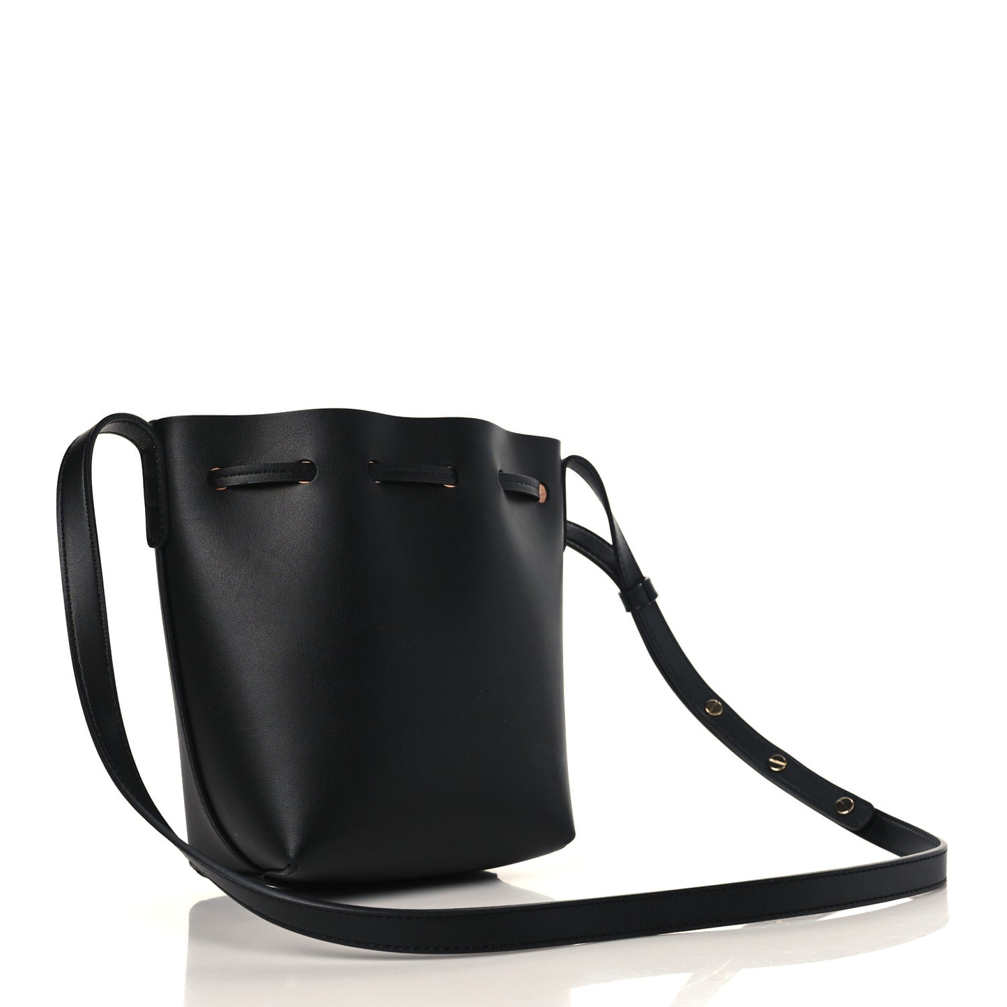 Vegetable Tanned Calfskin Mini Mini Bucket Bag Black Ballerina