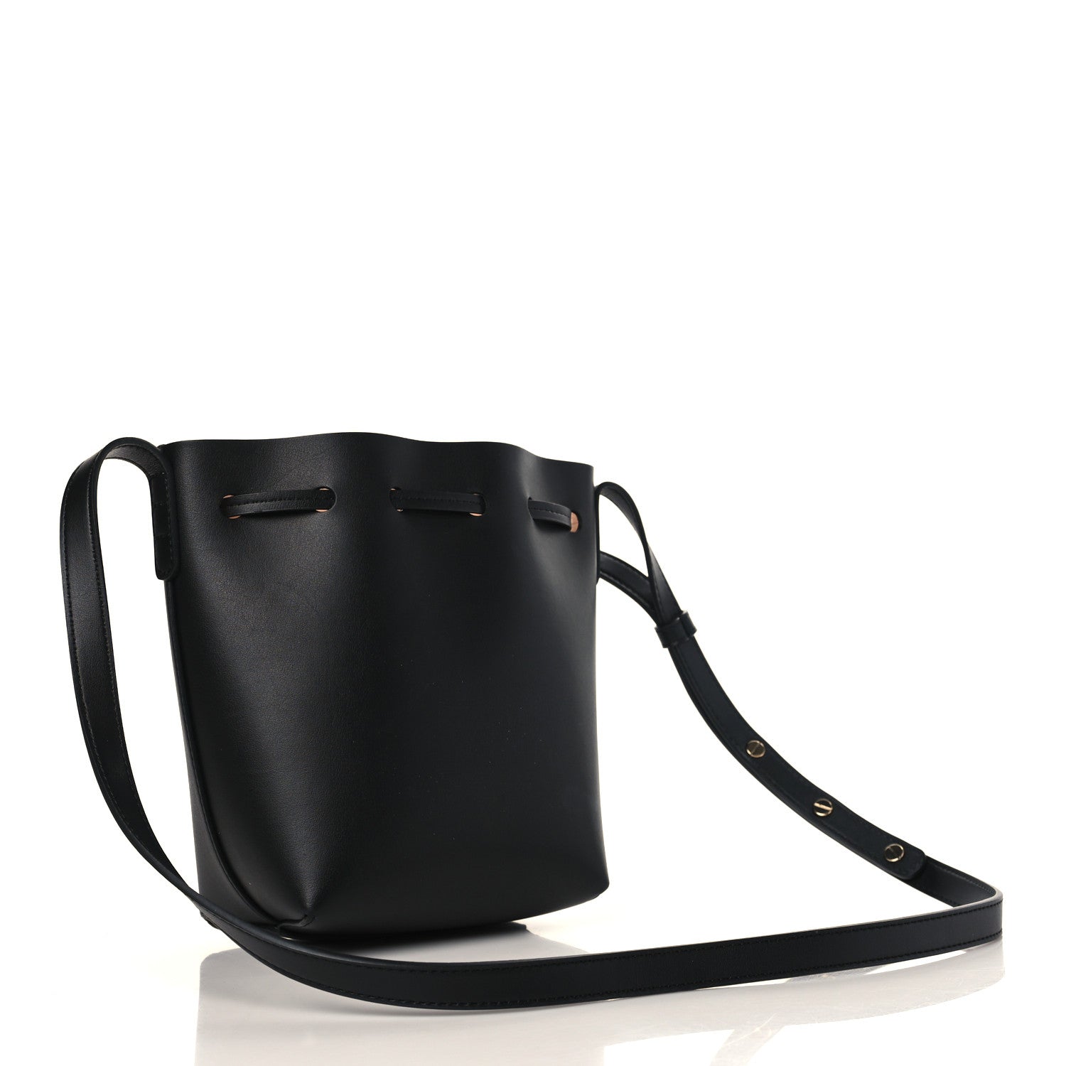 Mansur Gavriel Vegetable Tanned Calfskin Mini Mini Bucket Bag Black Ballerina 3 of 9