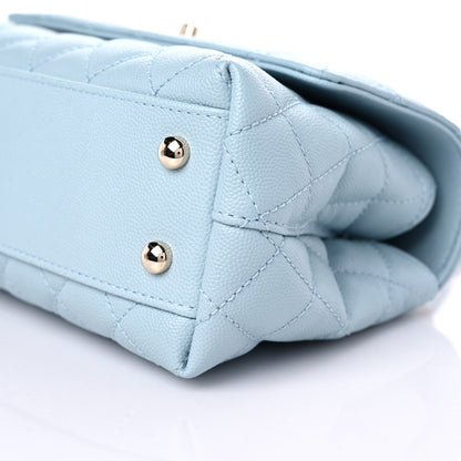 Chanel Caviar Quilted Mini Coco Handle Flap Light Blue 9 of 10