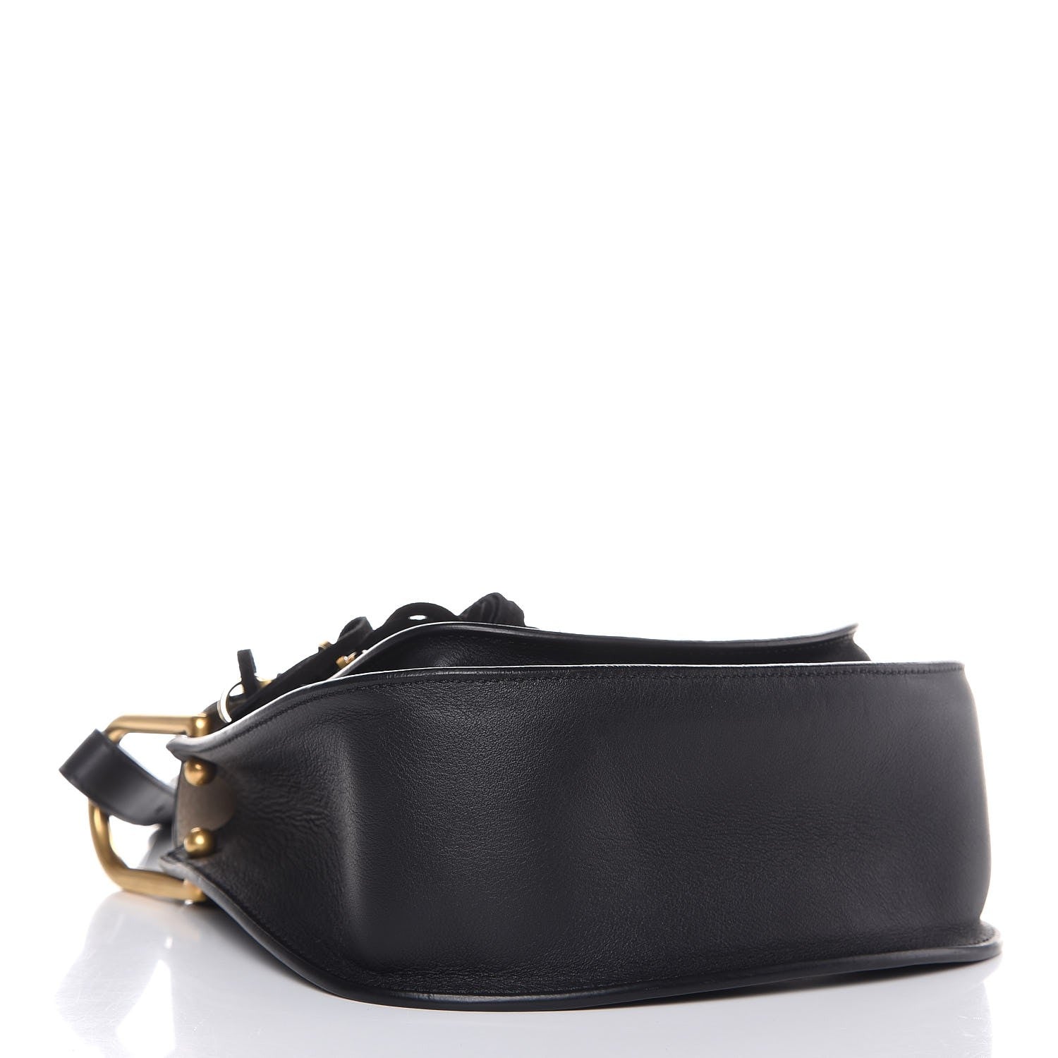 Chloe Calfskin Small Hudson Fringe Shoulder Bag Black 4 of 7
