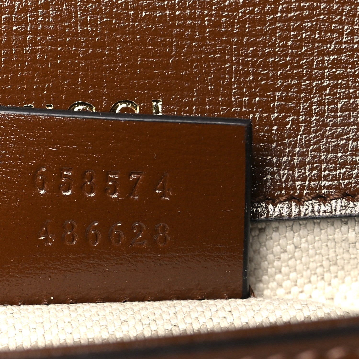 Gucci GG Supreme Monogram Azalea Calfskin Web Mini Horsebit 1955 Shoulder Bag Beige Ebony Brown Sugar 7 of 9