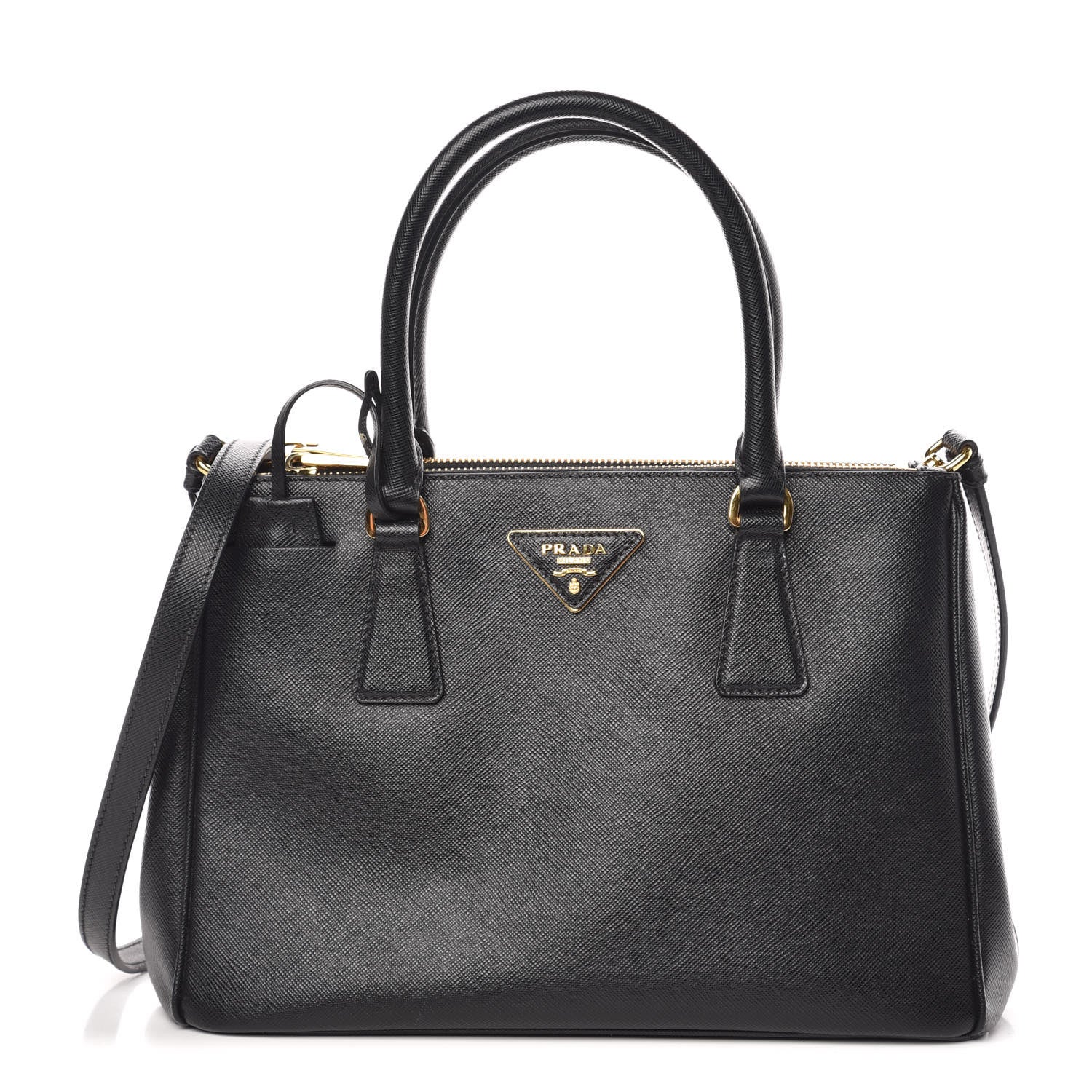 Prada Saffiano Small Galleria Double Zip Tote Black 1 of 16