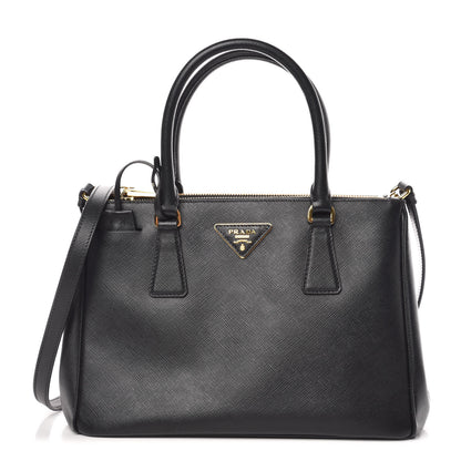 Prada Saffiano Small Galleria Double Zip Tote Black 1 of 16