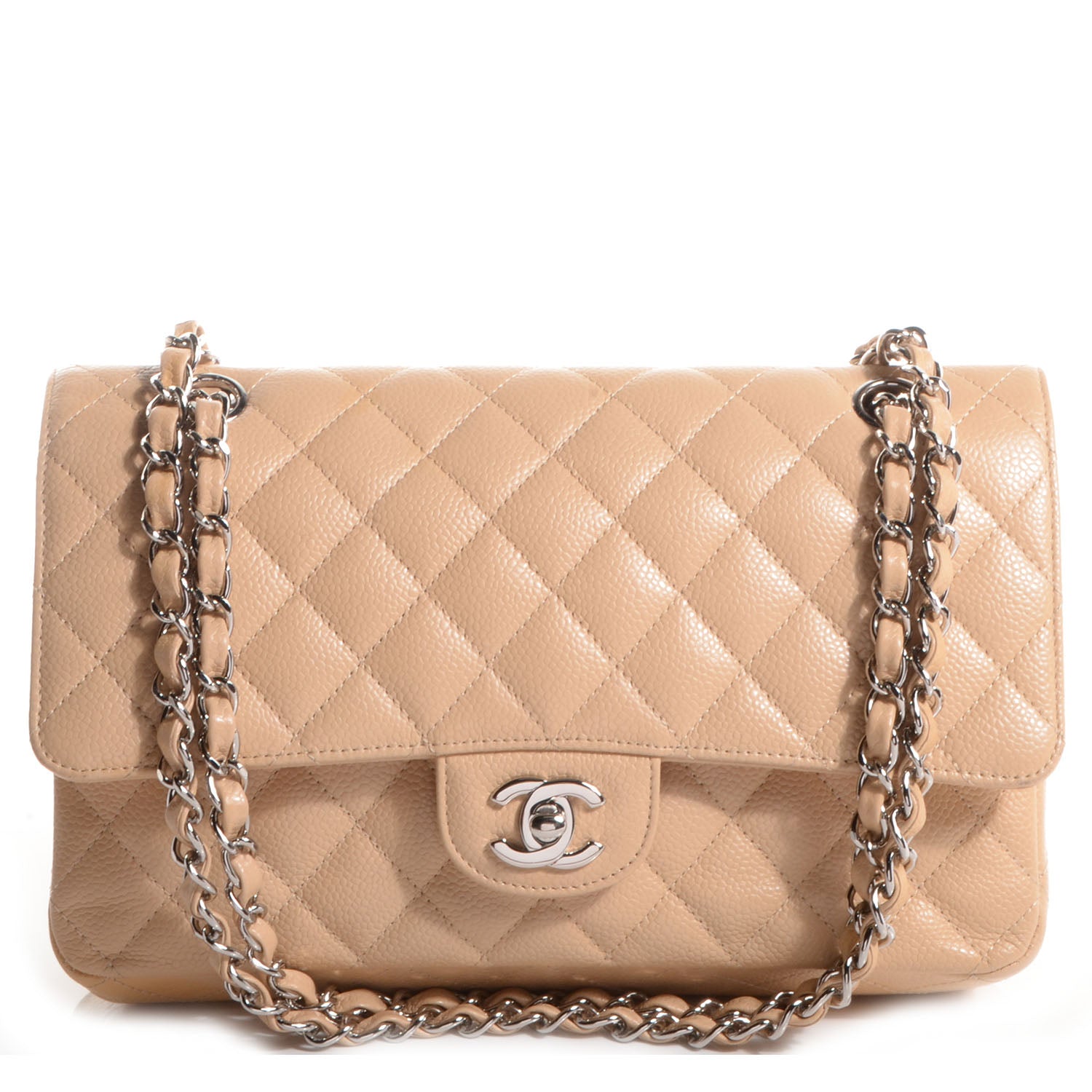 Chanel Caviar Quilted Medium Double Flap Beige Clair 1 of 8