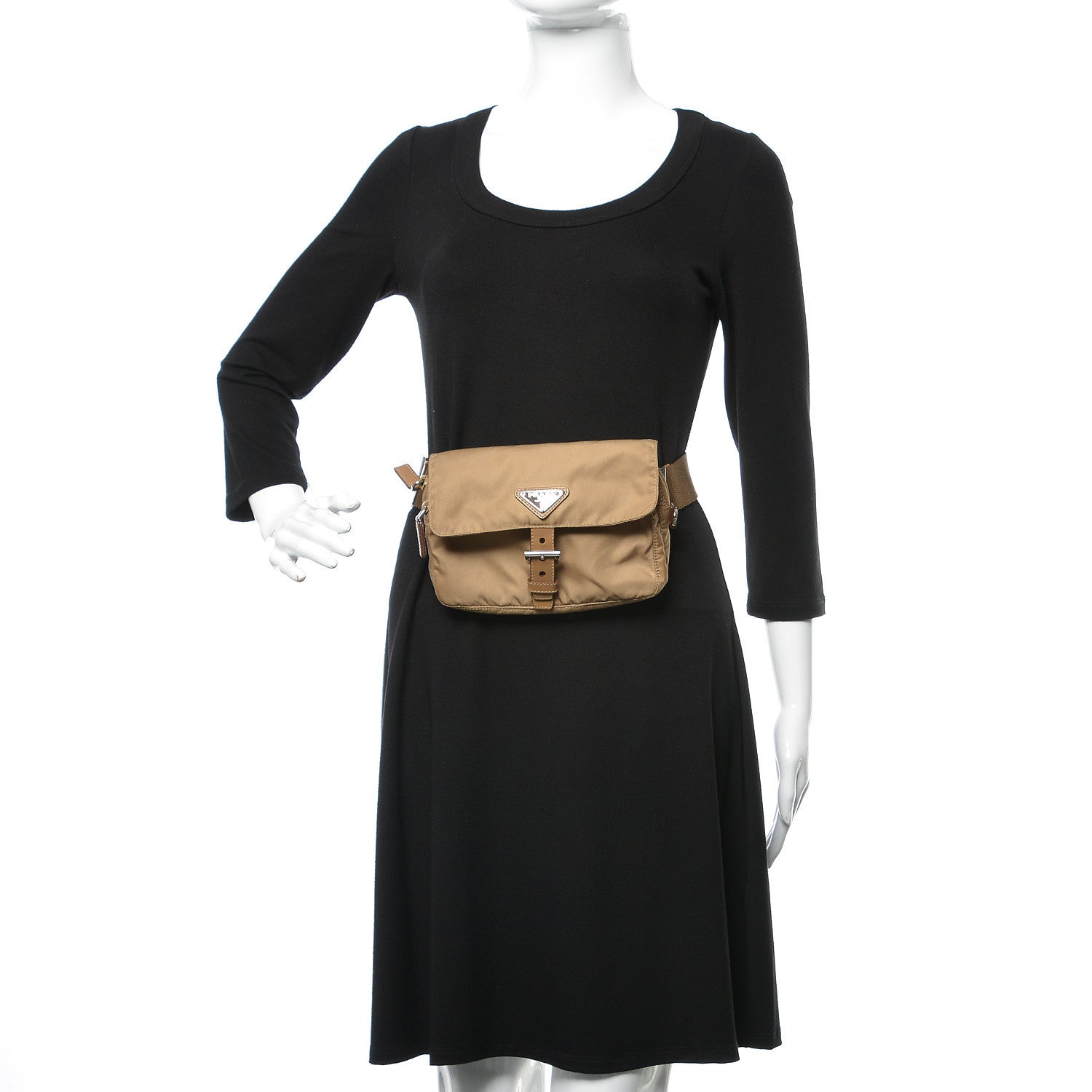 Prada Tessuto Nylon Saffiano Belt Bag Brown 2 of 11