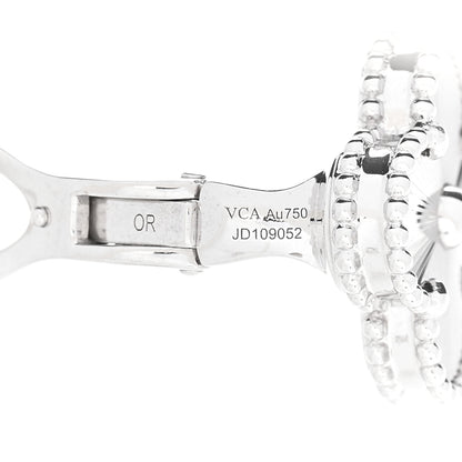 Van Cleef & Arpels 18K White Gold Guilloche Vintage Alhambra Earrings 3 of 4