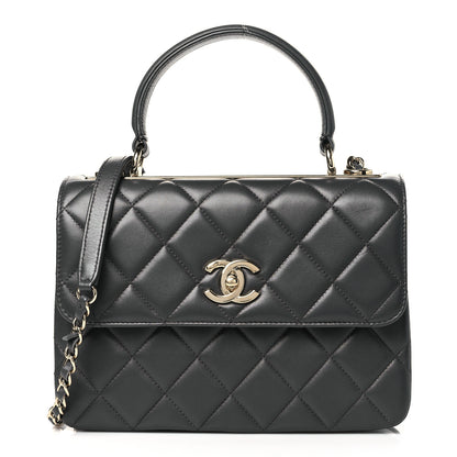Chanel Lambskin Quilted Small Trendy CC Dual Handle Flap Bag Dark Grey 1 of 11