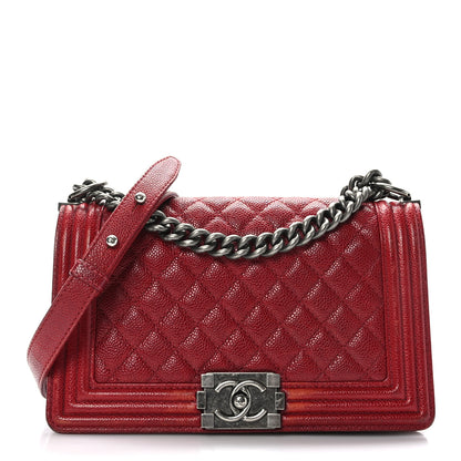 Chanel Caviar Quilted Medium Boy Flap Red 1 of 9