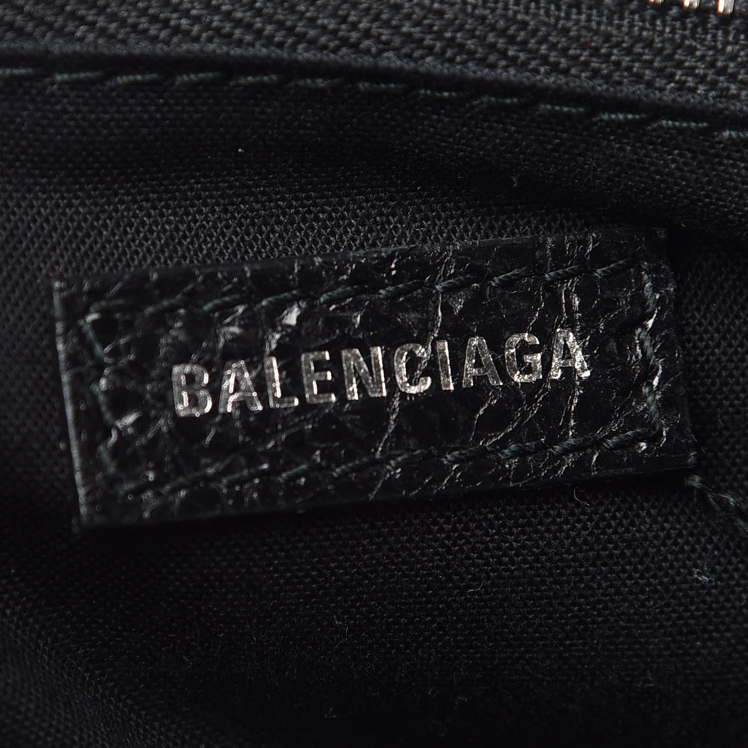 Balenciaga Agneau Classic Silver Hardware S City Logo Strap Black White 6 of 8