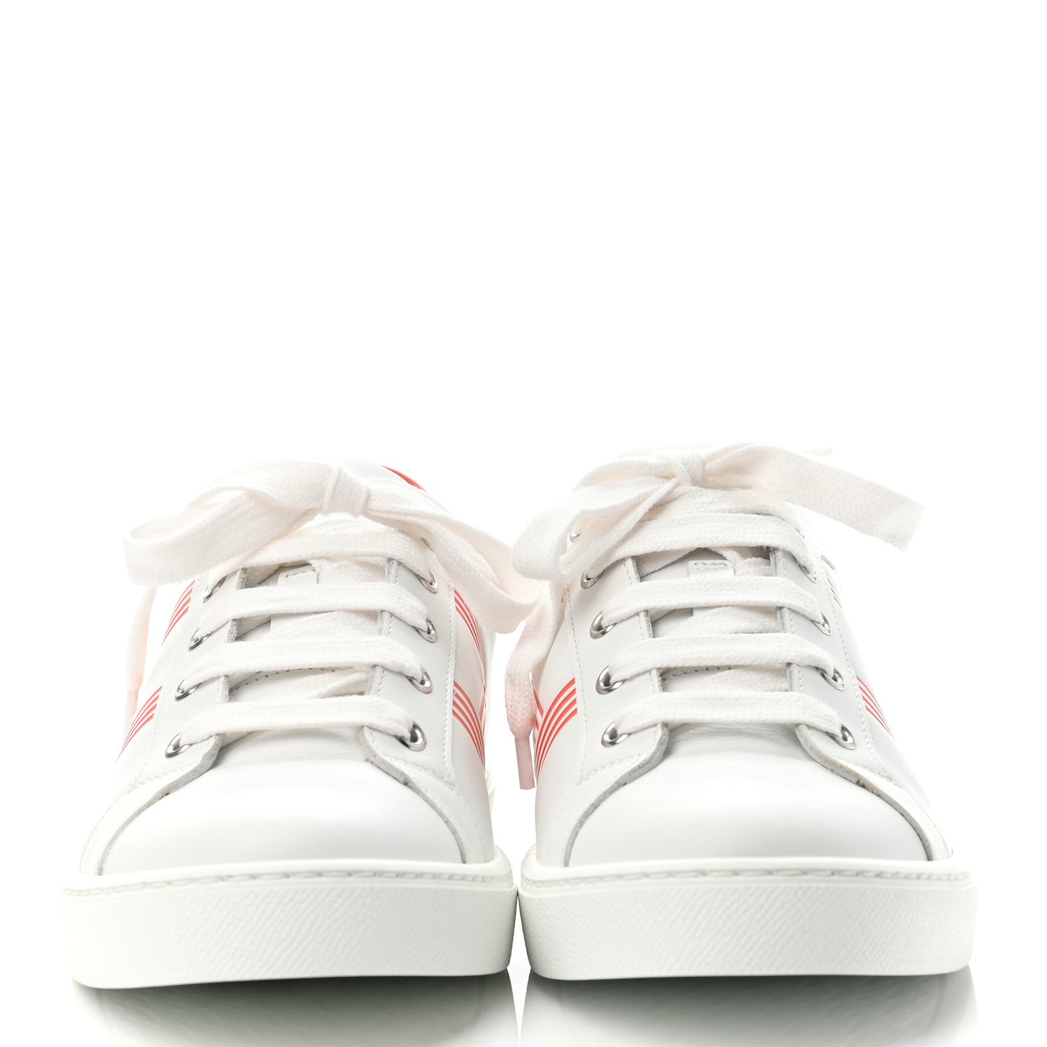 Hermes Calfskin Womens Advantage Sneakers 39.5 White Orange 2 of 4