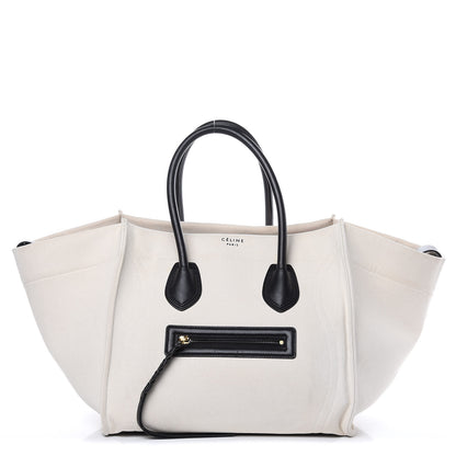 Celine Washed Canvas Medium Phantom Luggage White 1 of 18