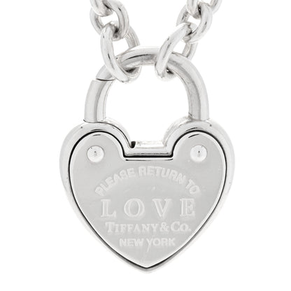 Tiffany Sterling Silver Return To Tiffany Love Heart Lock Pendant Necklace 4 of 5