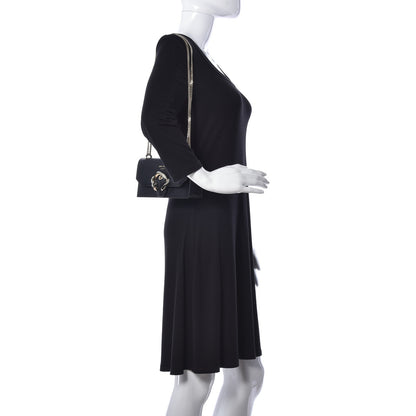 Jimmy Choo Smooth Calfskin Crystal Snake Buckle Paris Crossbody Bag Black 2 of 9