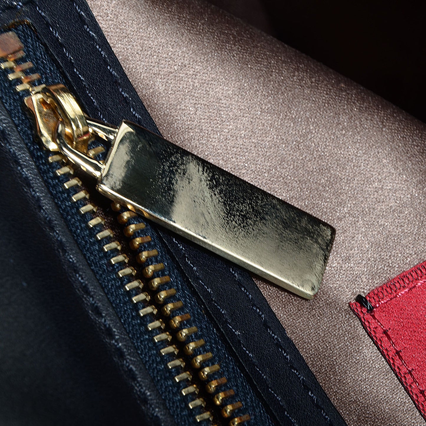 Vitello Rockstud Shoulder Satchel Navy