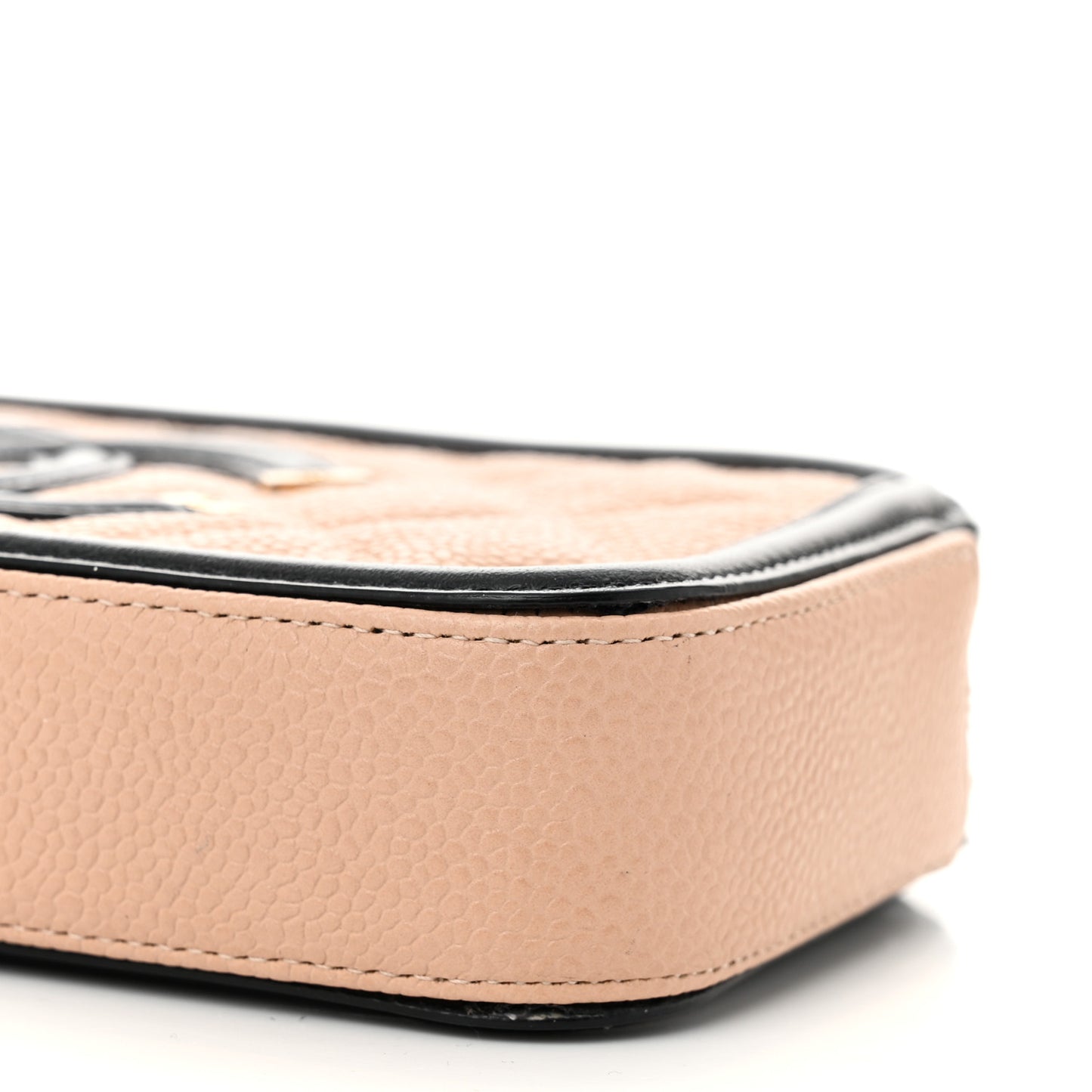 Caviar Quilted CC Filigree Clutch With Chain Beige Black