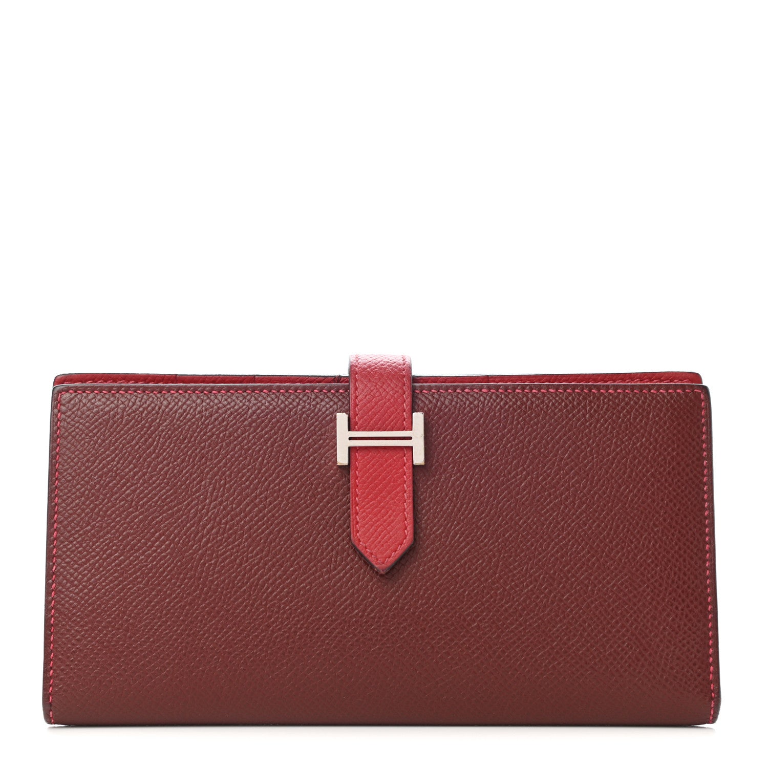 Hermes Epsom Bi-Color Bearn Gusset Wallet Rouge H Rouge Casaque 1 of 7