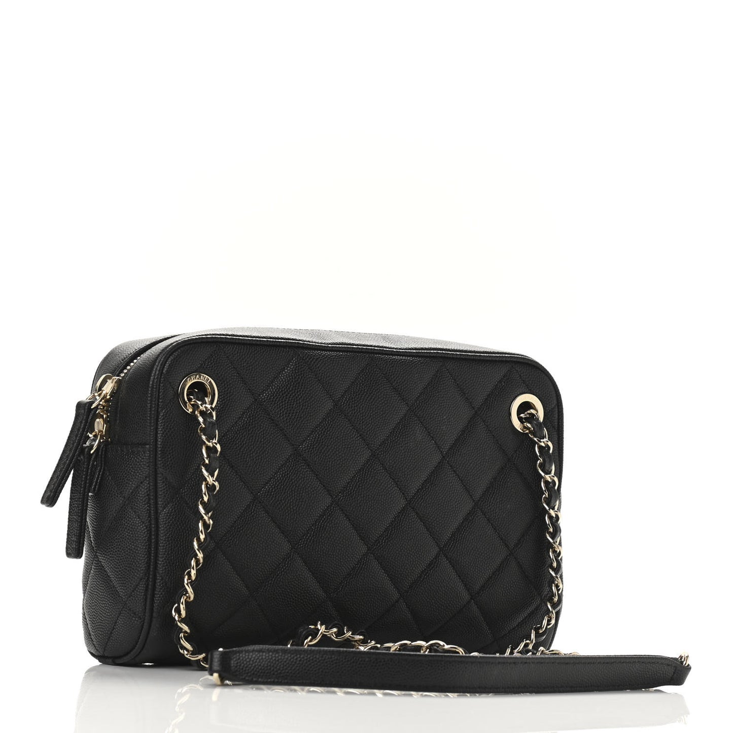 Caviar Quilted Small In & Out Camera Case Black