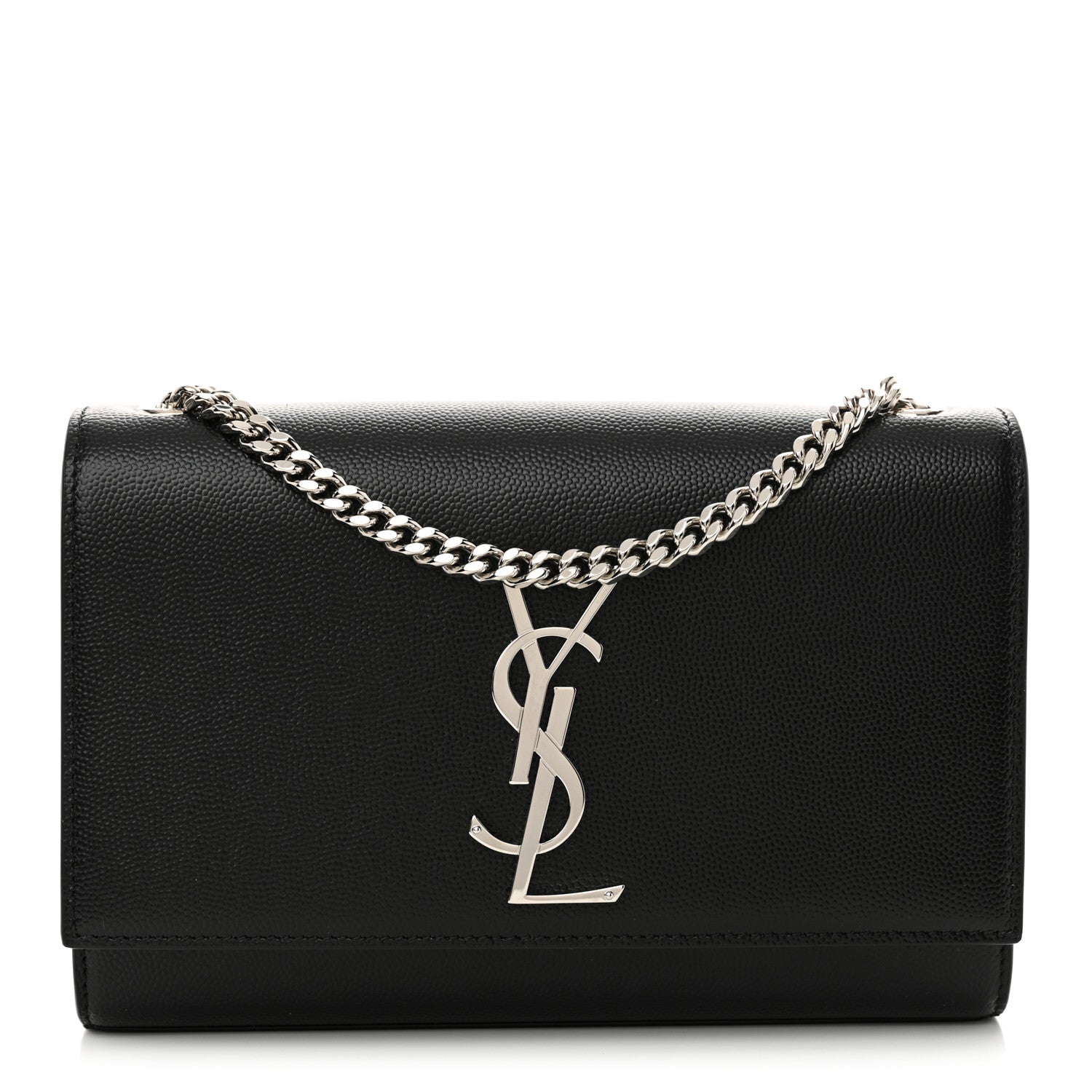 Saint Laurent Grain De Poudre Small Monogram Kate Satchel Black 1 of 10