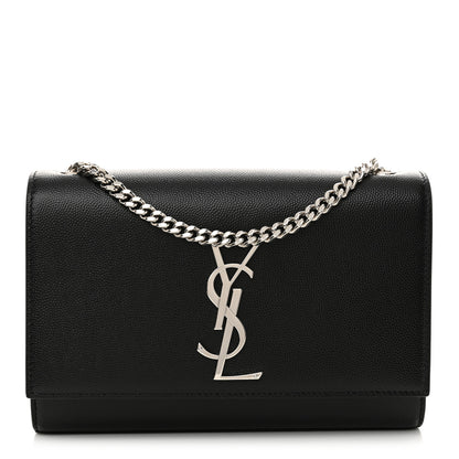 Saint Laurent Grain De Poudre Small Monogram Kate Satchel Black 1 of 10